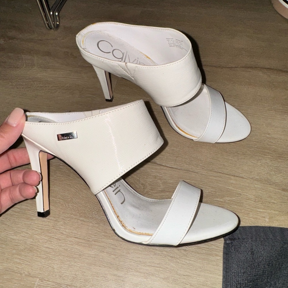 Calvin Klein white heels